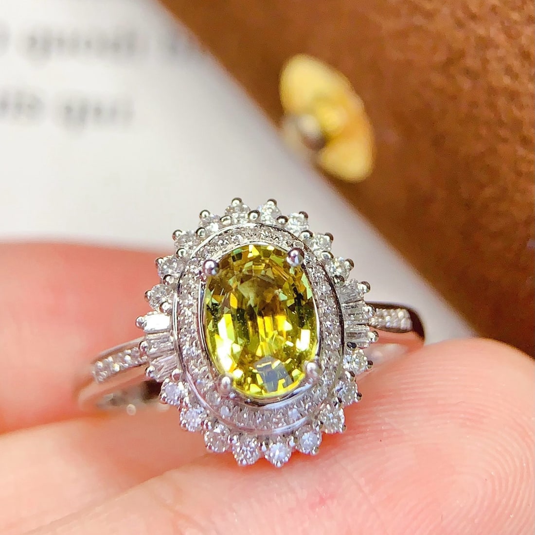 14k Gold 1.3 Ct Natural Sapphire & Diamond Ring - 3