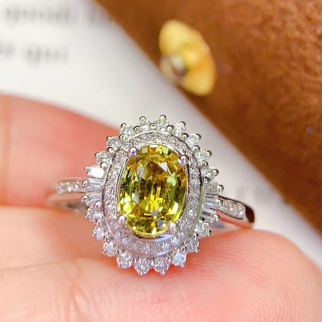 14k Gold 1.3 Ct Natural Sapphire & Diamond Ring - 6