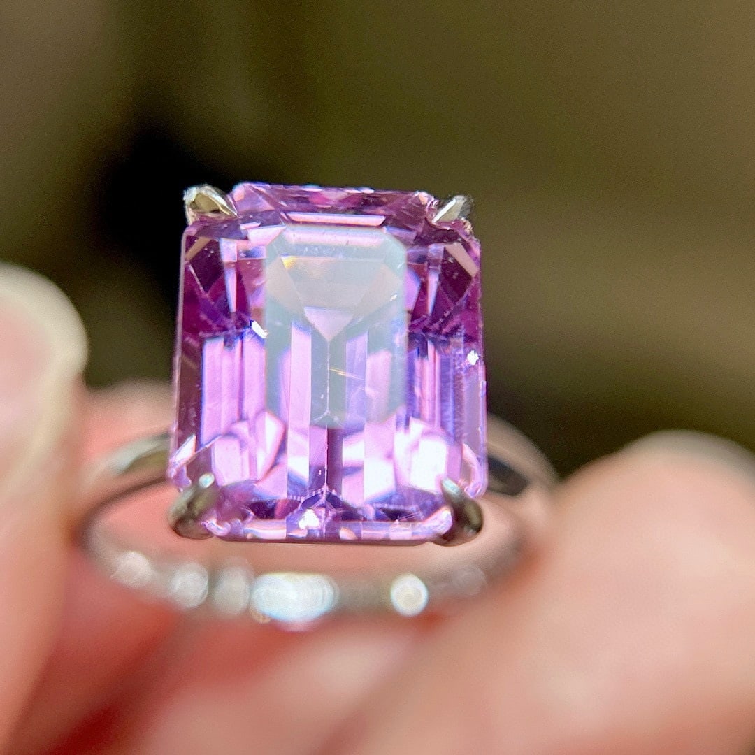 14k Gold 8.15 Ct Natural Kunzite Pendant( Without Chain ) - 8