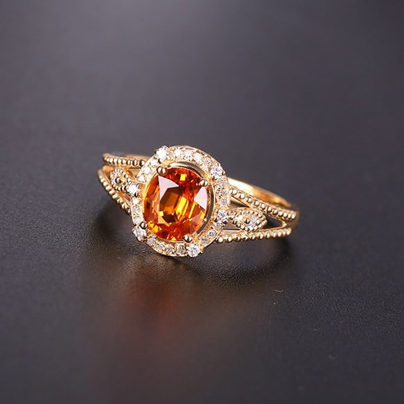 14k Gold 1.19 Ctw Natural Sapphire & Diamond Ring - 5