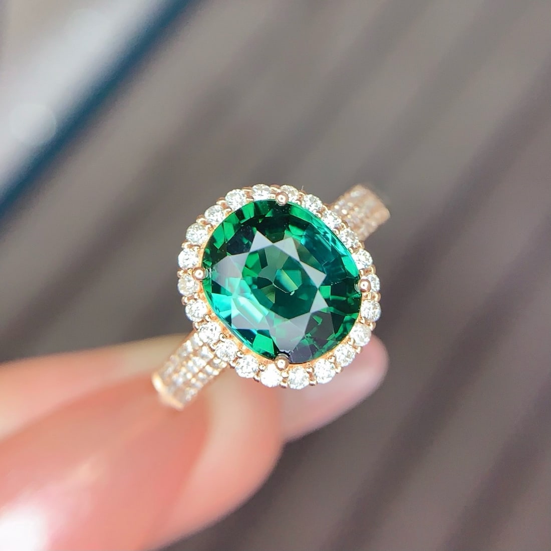 14k Gold 2.3 Ct Natural Tourmaline & Diamond Ring - 3