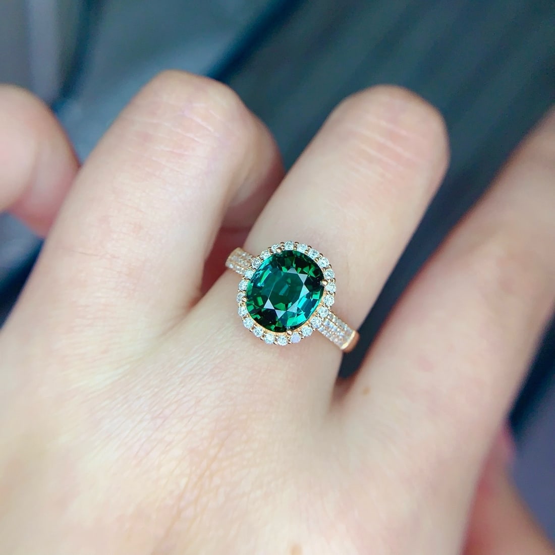 14k Gold 2.3 Ct Natural Tourmaline & Diamond Ring - 5