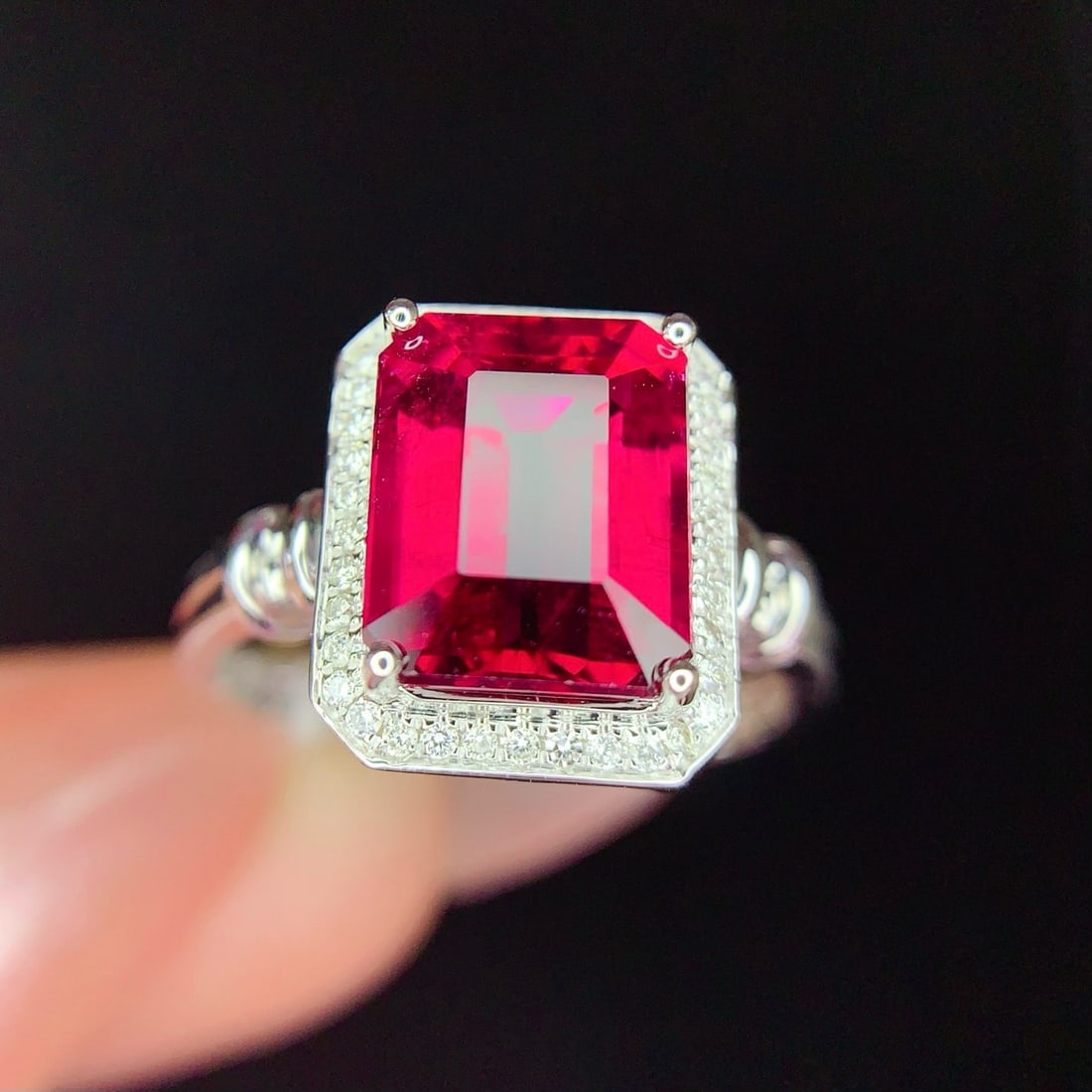 14k Gold 2.98 Ct Natural Tourmaline & Diamond Ring - 6