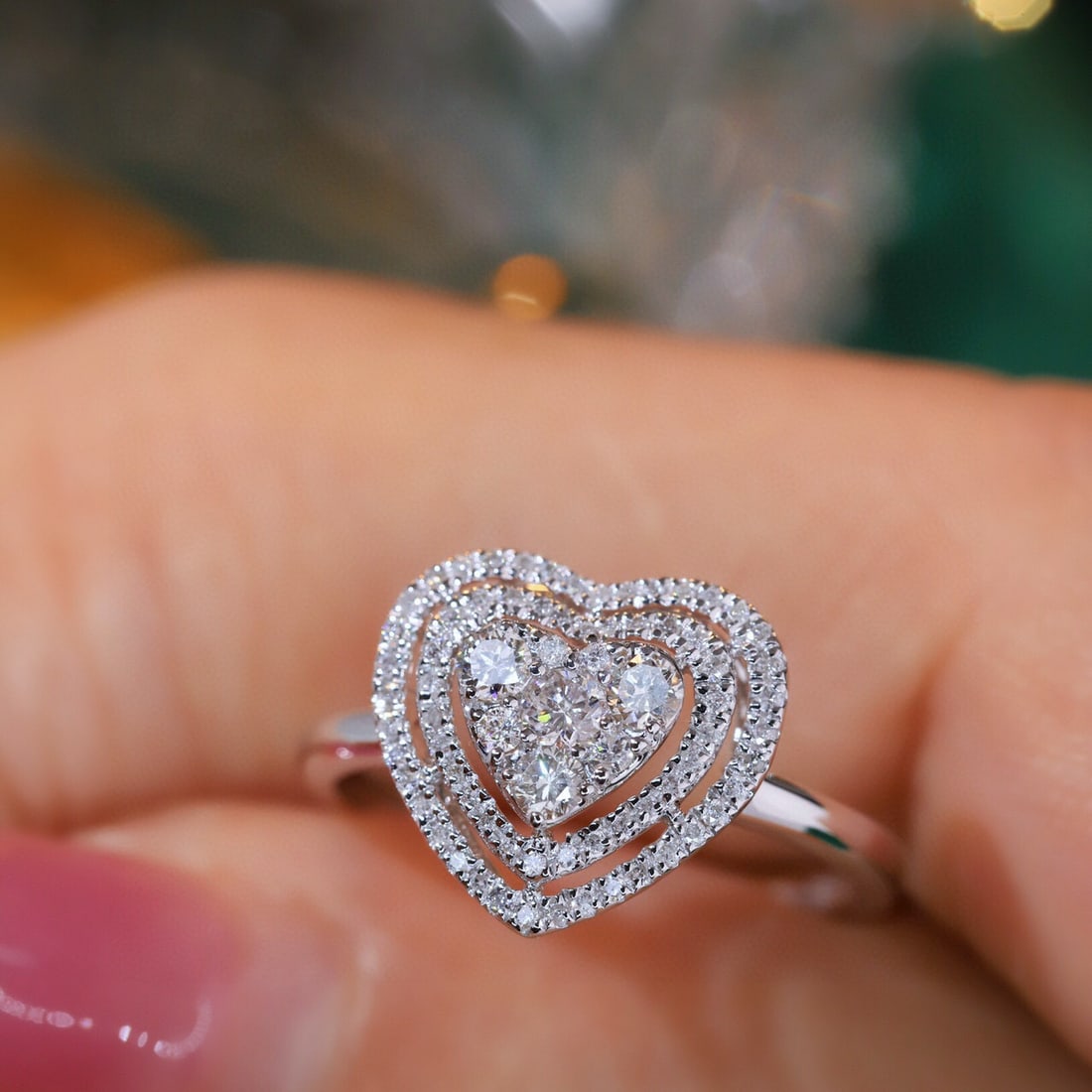 14k Gold 0.46 Ct Natural H Diamond Ring - 4