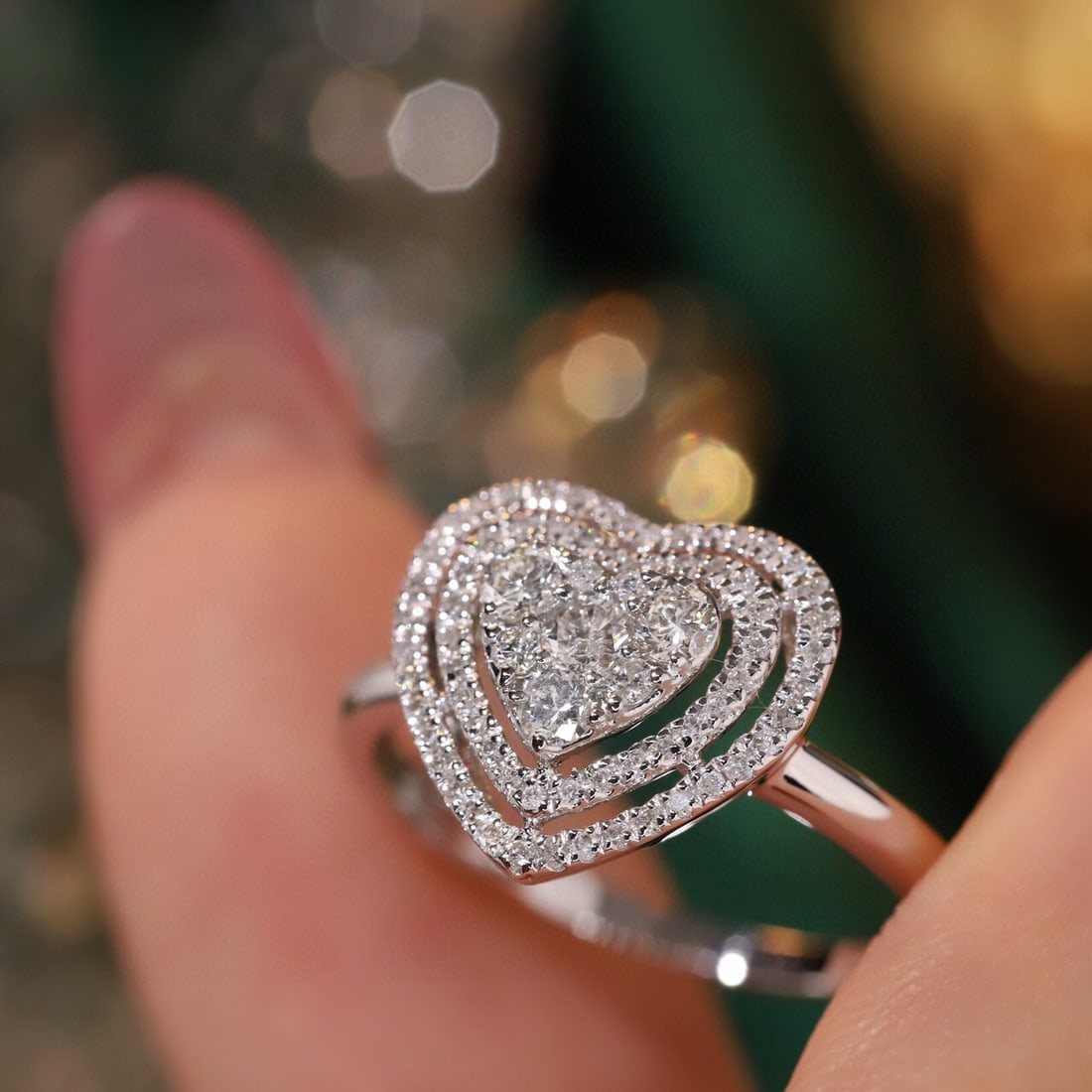 14k Gold 0.46 Ct Natural H Diamond Ring - 5