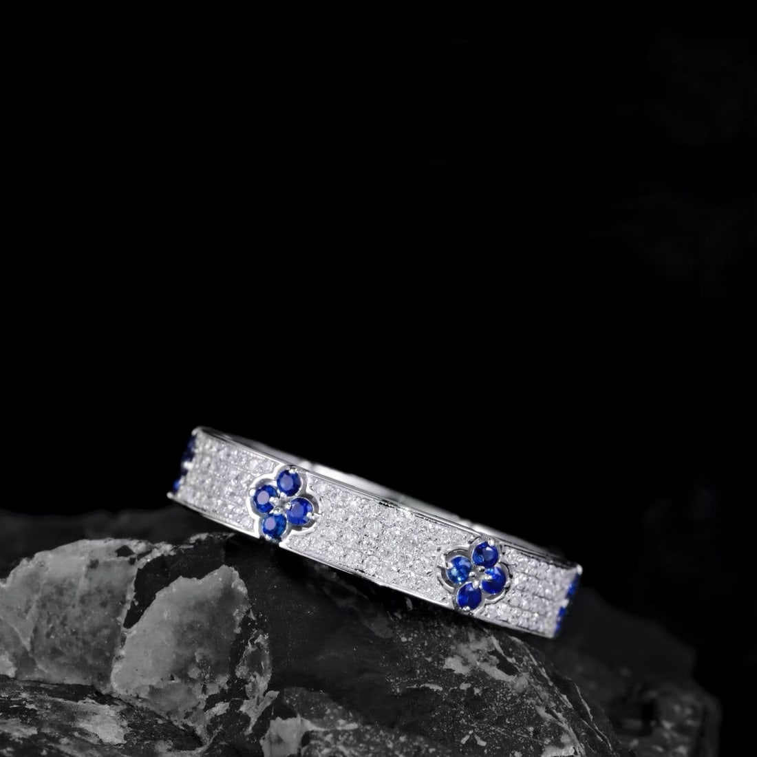 14k Gold 1.05 Ct Natural Sapphire & Diamond Ring - 2