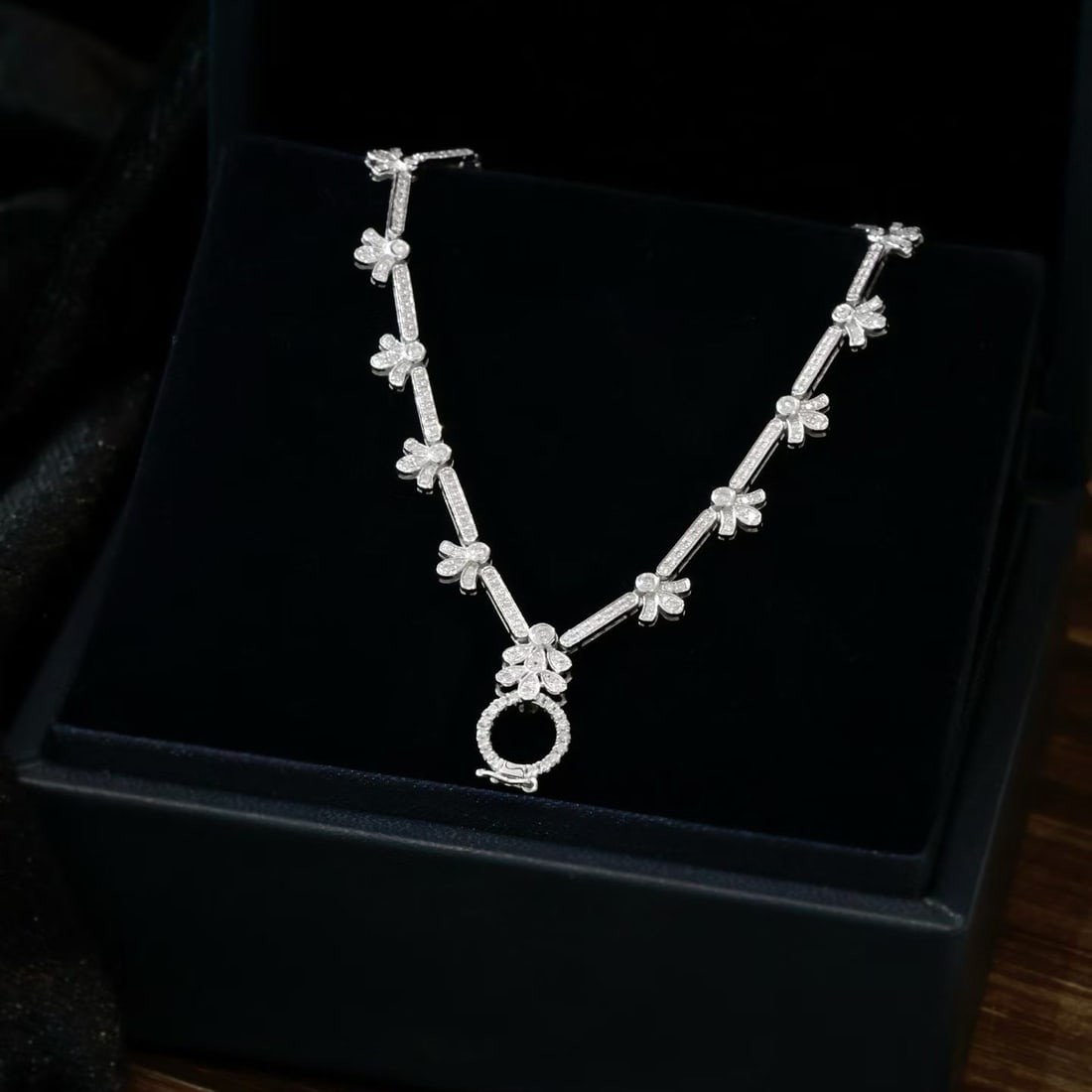14k Gold 0.85 Ct Natural H Diamond Necklace - 2