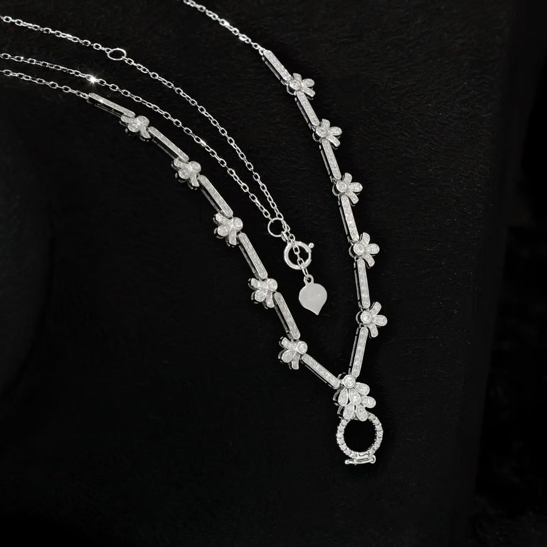 14k Gold 0.85 Ct Natural H Diamond Necklace - 3