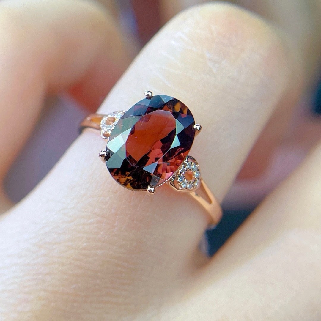 14k Gold 3.55 Ct Natural Tourmaline & Diamond Ring - 5
