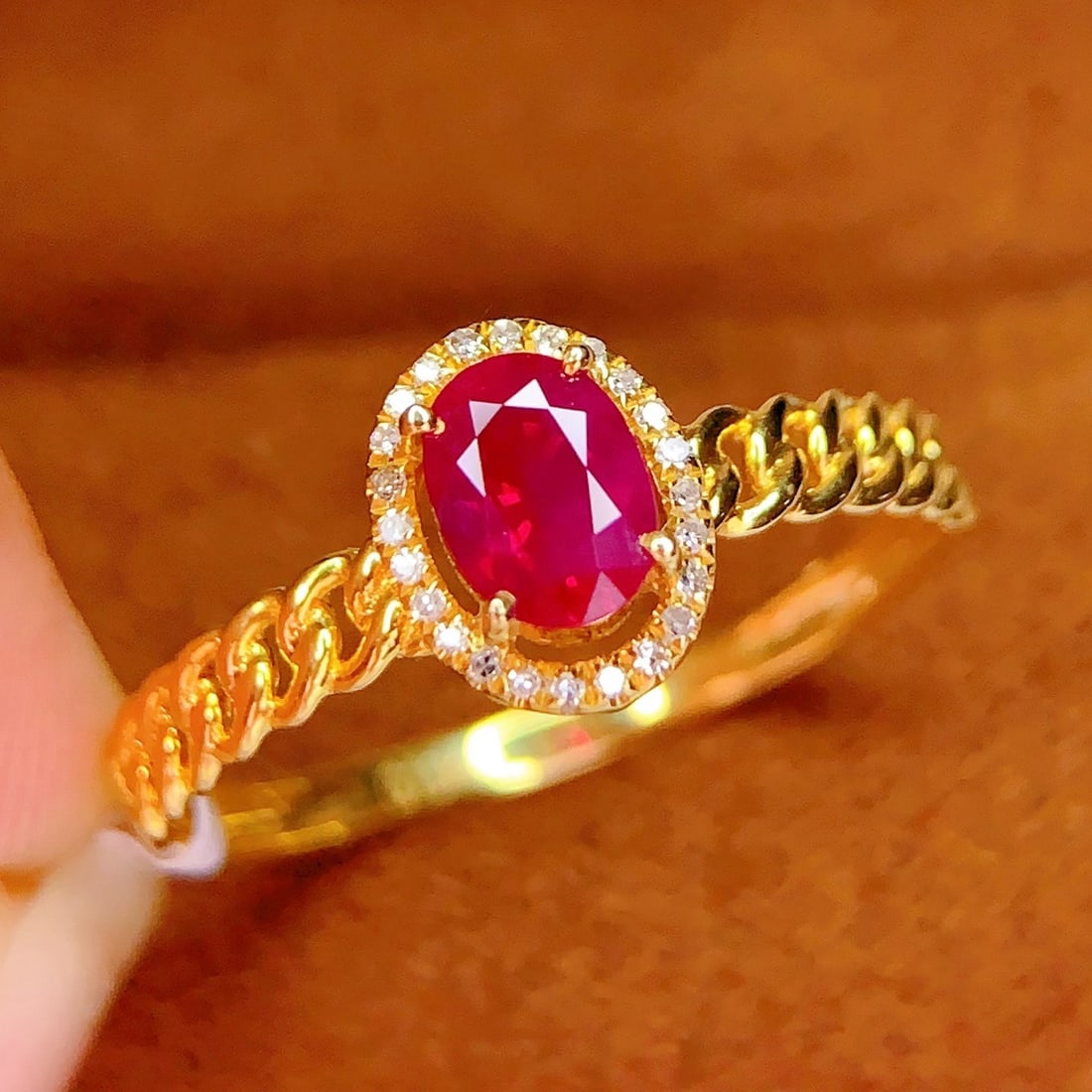 14k Gold 0.65 Ct Natural Ruby & Diamond Ring - 2
