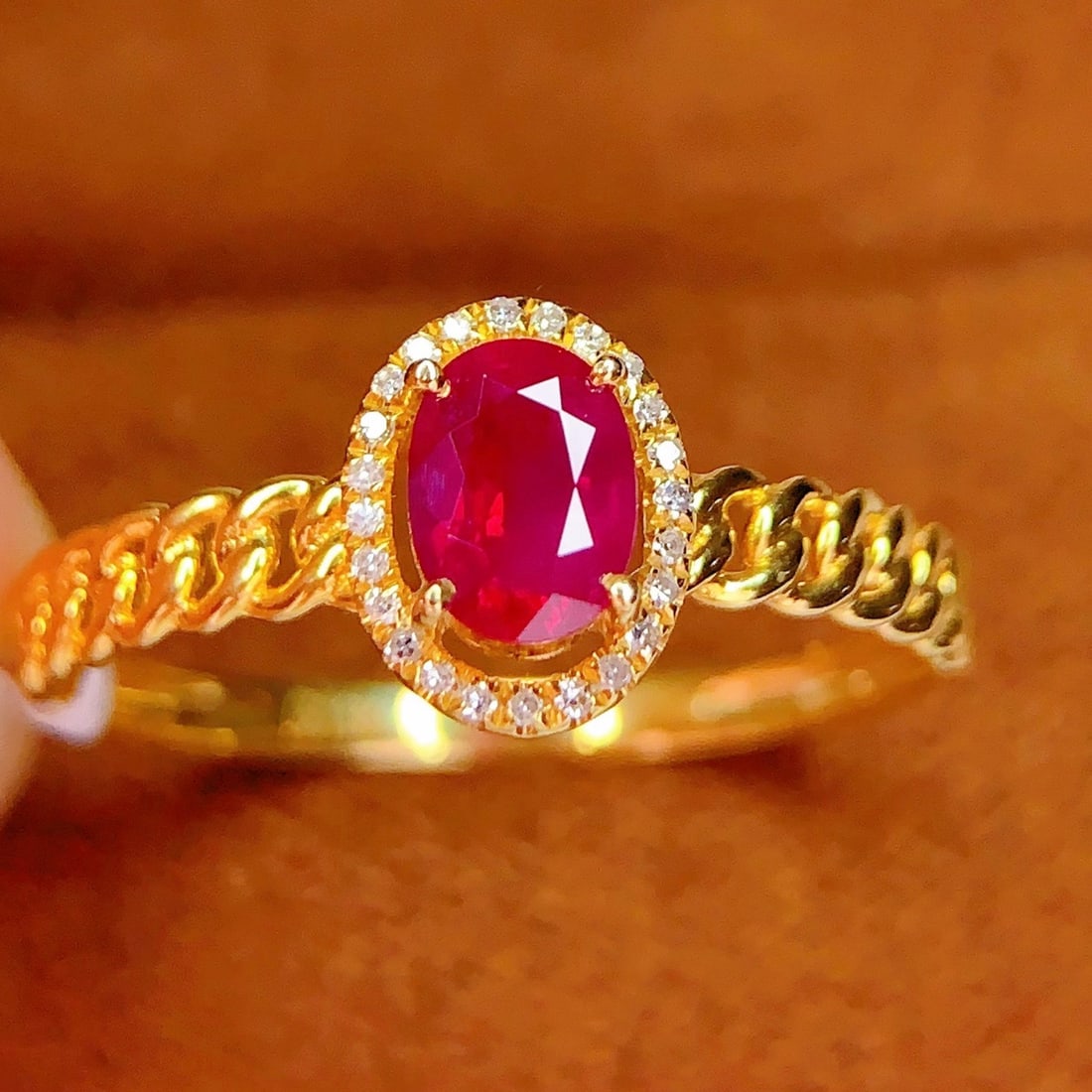 14k Gold 0.65 Ct Natural Ruby & Diamond Ring - 4