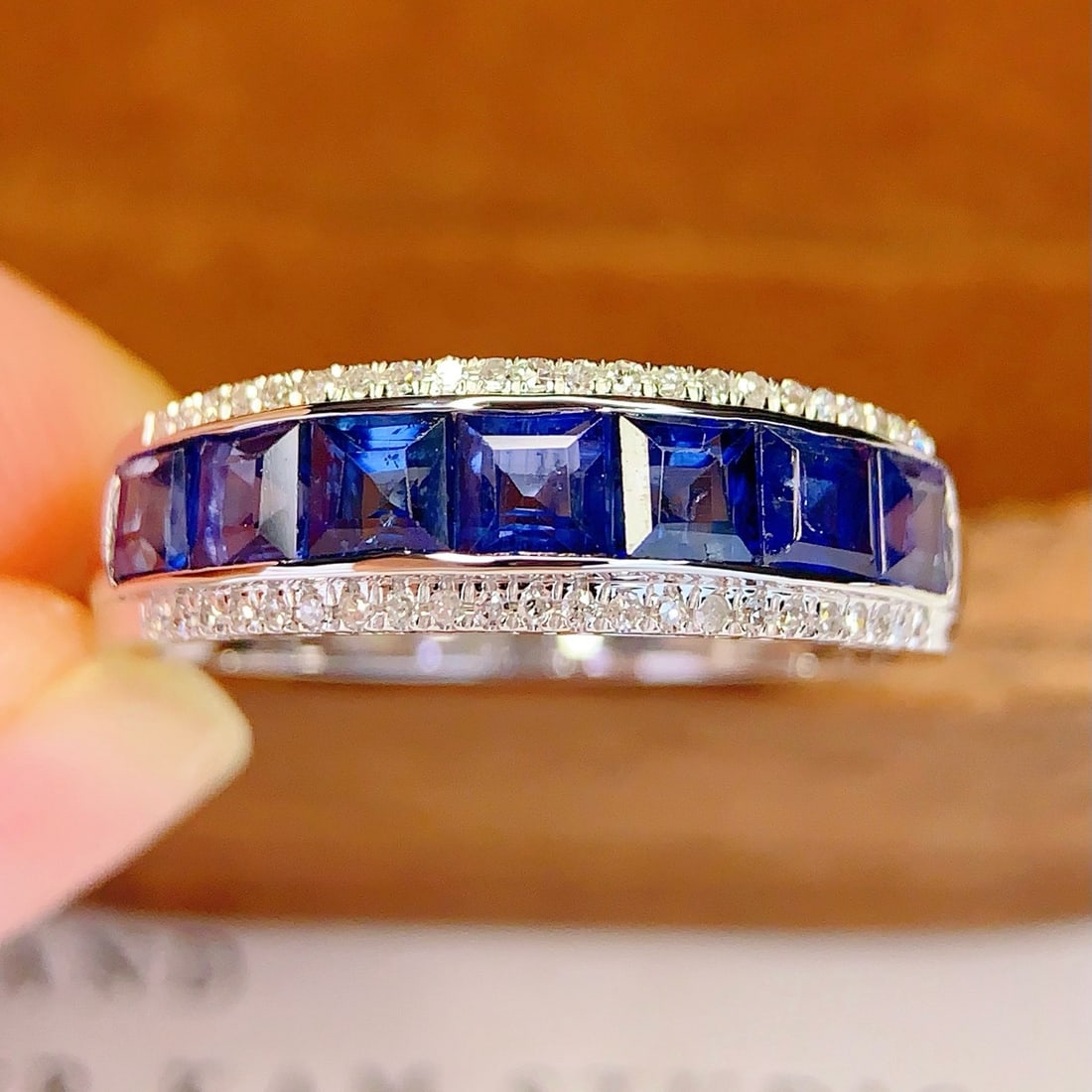 14k Gold 2 Ct Natural Sapphire & Diamond Ring - 3
