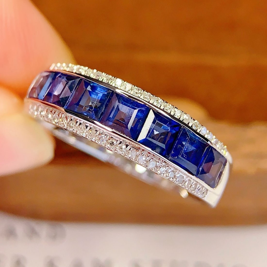 14k Gold 2 Ct Natural Sapphire & Diamond Ring - 4