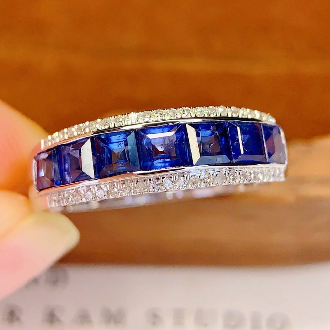 14k Gold 2 Ct Natural Sapphire & Diamond Ring - 6