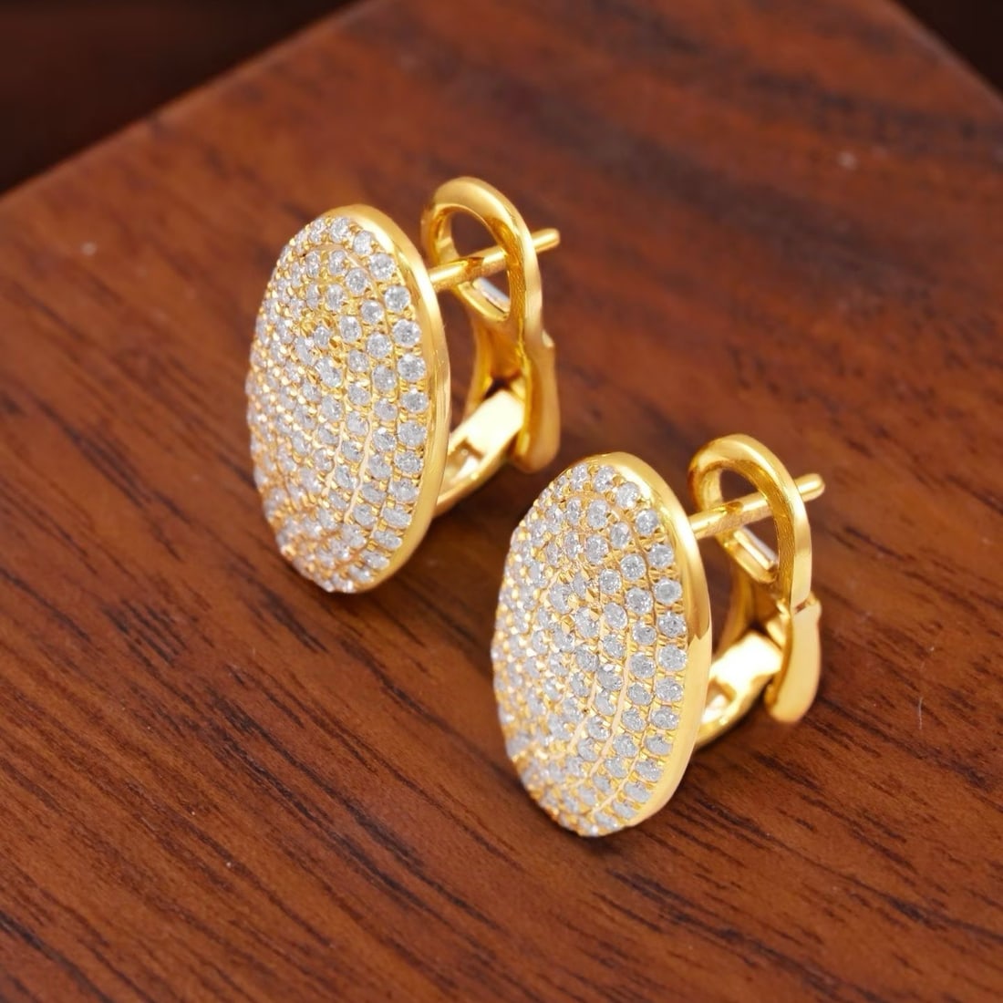 14k Gold 0.88 Ct Natural H Diamond Earrings - 2