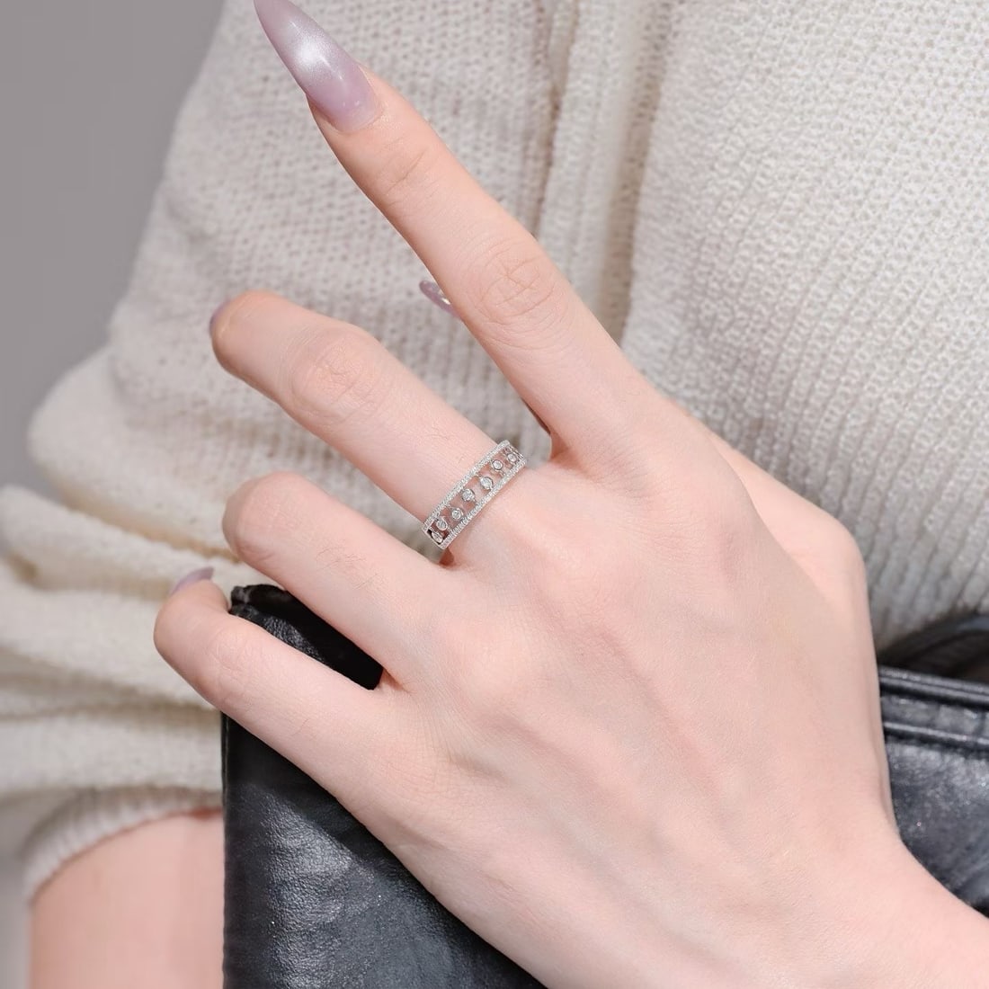 14k Gold 0.45 Ct Natural H Diamond Ring - 4