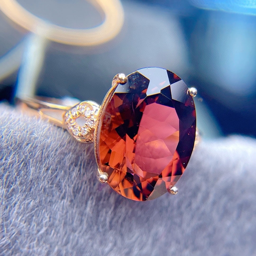 14k Gold 4.7 Ct Natural Tourmaline & Diamond Ring - 3