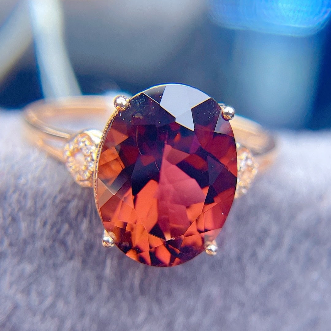 14k Gold 4.7 Ct Natural Tourmaline & Diamond Ring - 4