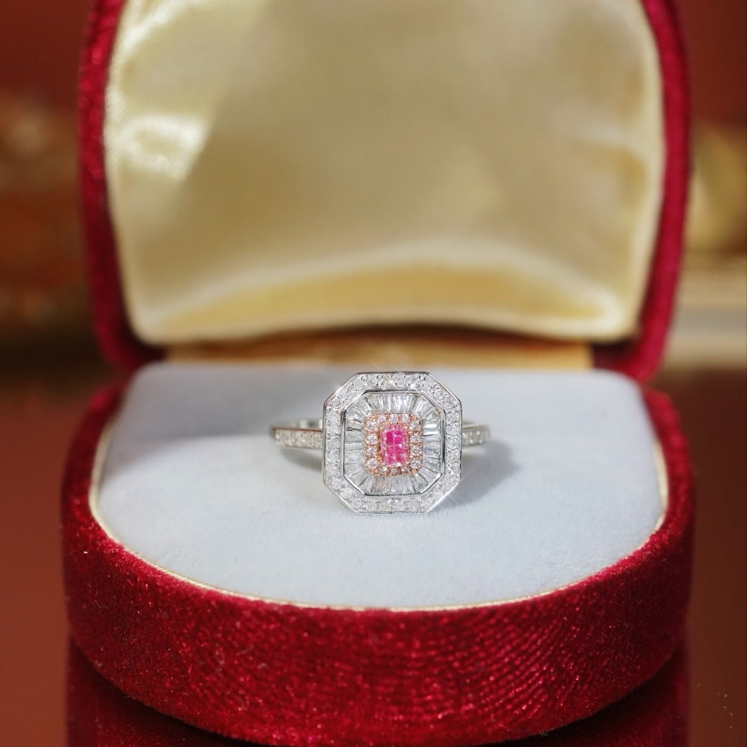 14k Gold 0.70 Ctw Natural Pink Diamond & Diamond Ring/pendant( Without Chain ) - 8