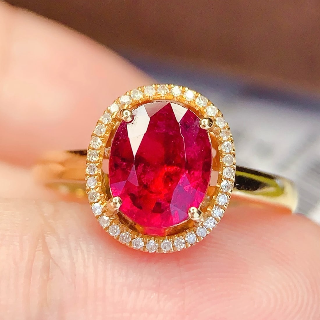 14k Gold 2.2 Ct Natural Tourmaline & Diamond Ring - 2