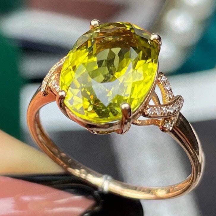 14k Gold 5.65 Ct Natural Tourmaline & Diamond Ring - 2