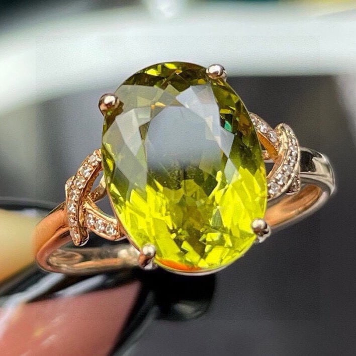 14k Gold 5.65 Ct Natural Tourmaline & Diamond Ring - 3
