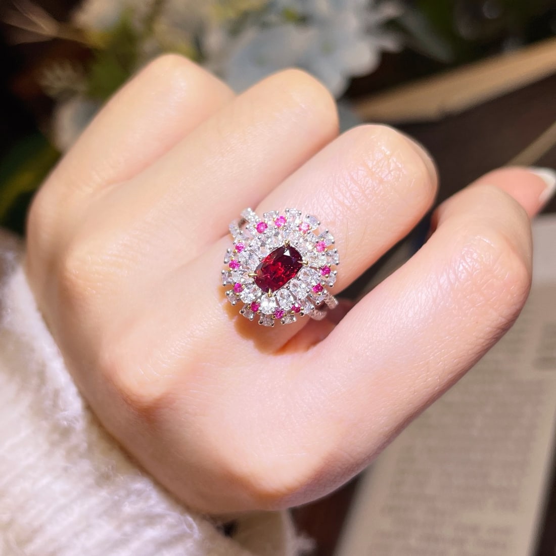 14k Gold 1.23 Ctw Natural Ruby & Diamond Ring/pendant( Without Chain ) - 2