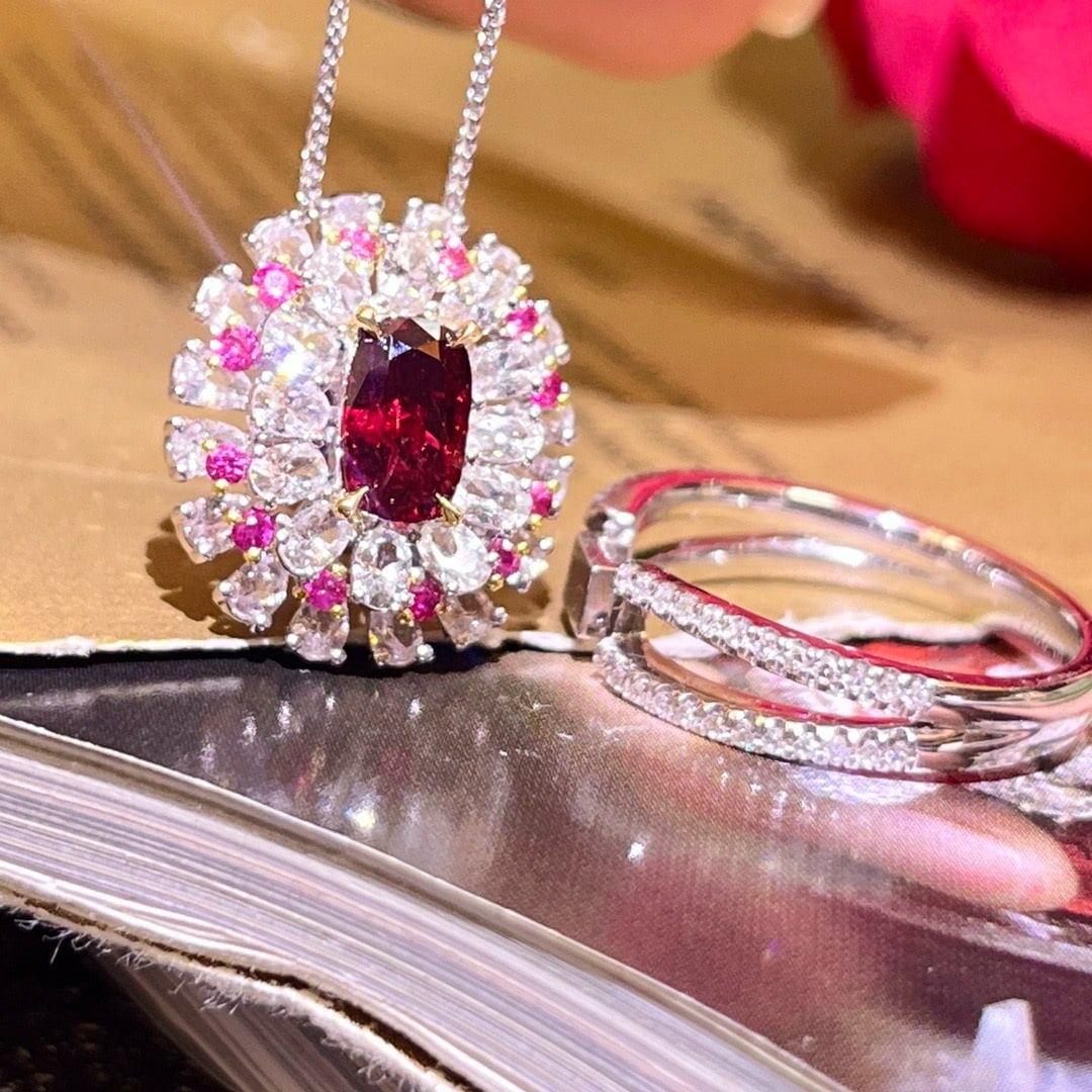 14k Gold 1.23 Ctw Natural Ruby & Diamond Ring/pendant( Without Chain ) - 7