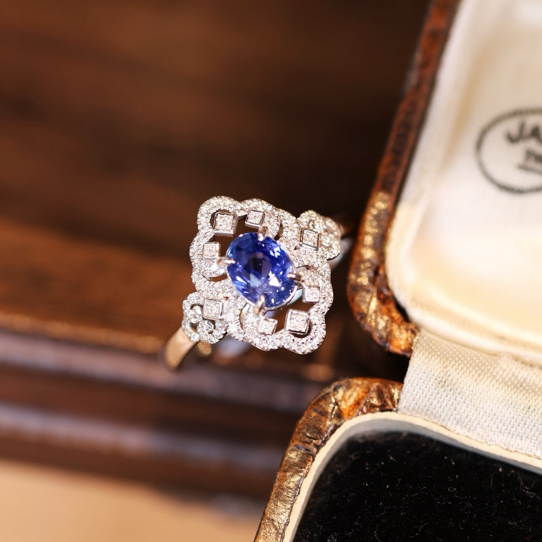 14k Gold 1.37 Ctw Natural Sapphire & Diamond Ring - 2