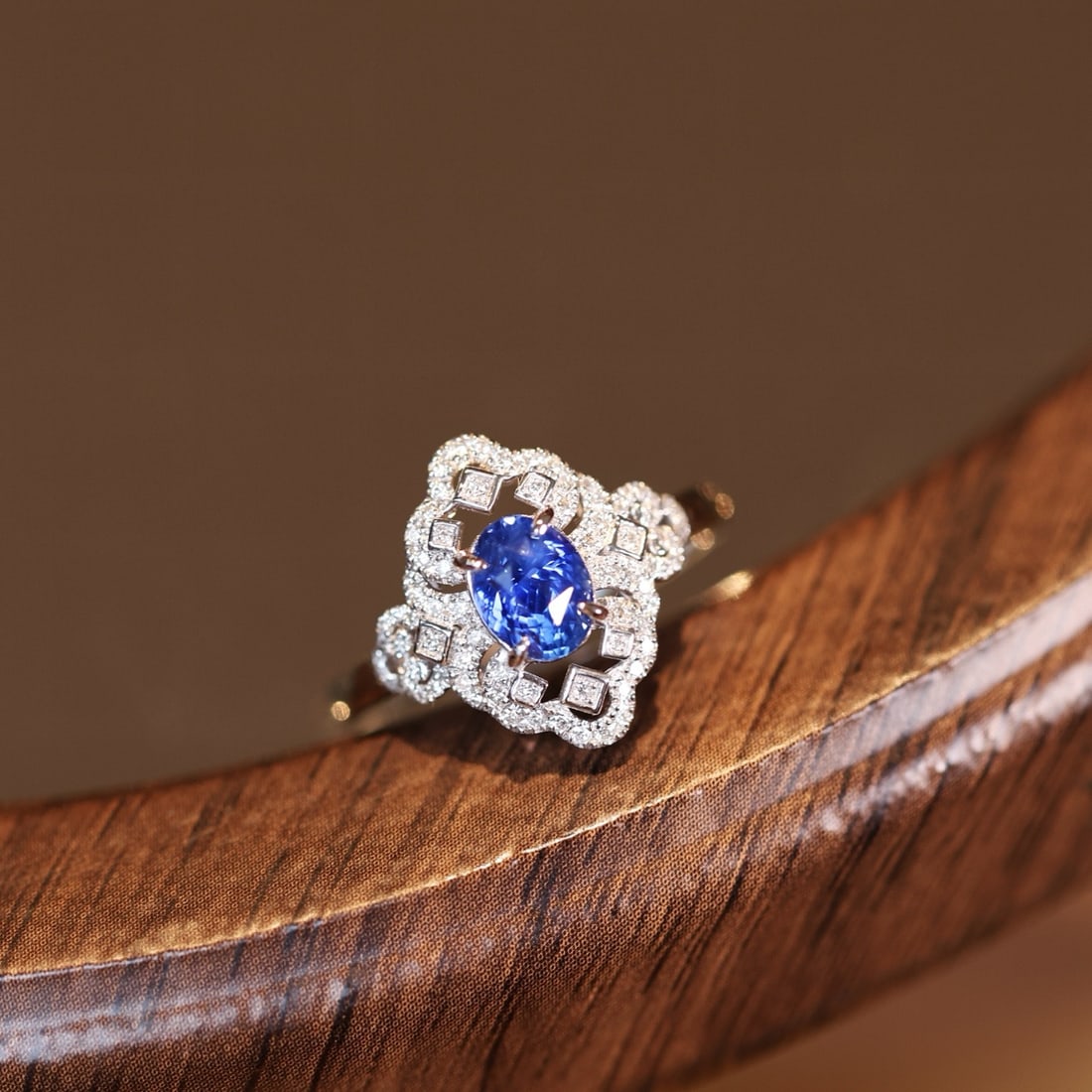 14k Gold 1.37 Ctw Natural Sapphire & Diamond Ring - 6