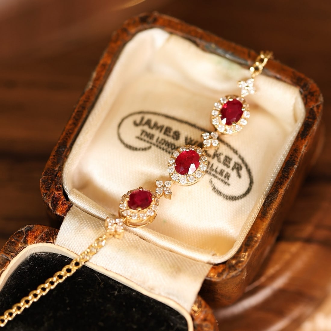 14k Gold 1.33 Ctw Vivid Red Natural Ruby & Diamond Bracelet - 7