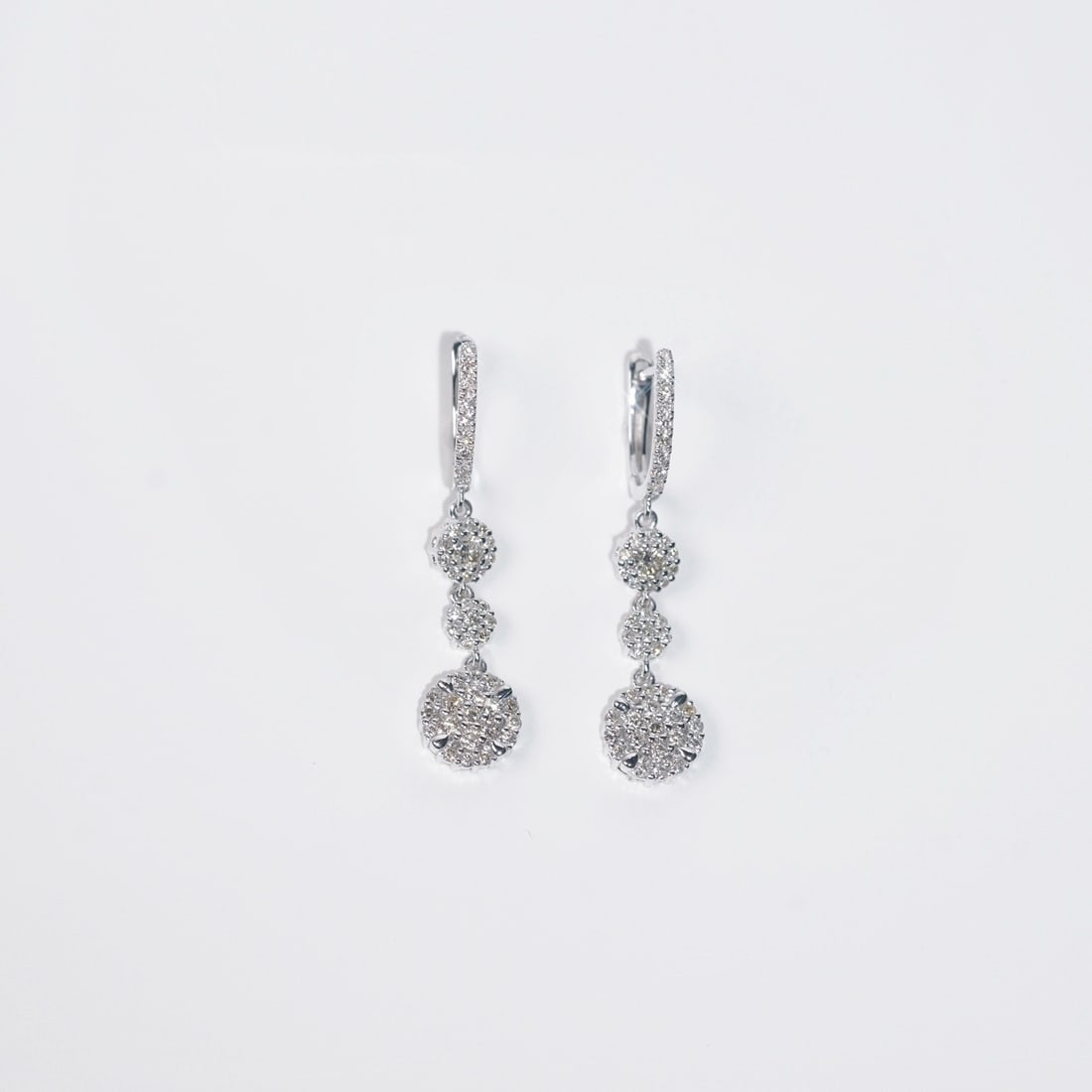 14k Gold 0.90 Ct Natural H Diamond Earrings - 4