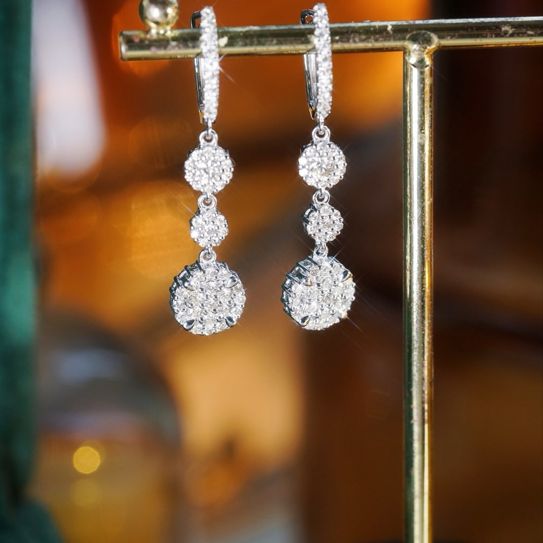 14k Gold 0.90 Ct Natural H Diamond Earrings - 8