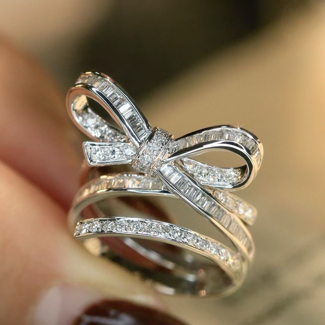 14k Gold 0.8 Ct Natural H Diamond Ring - 6