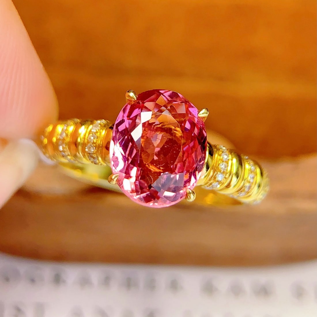 14k Gold 2.4 Ct Natural Tourmaline & Diamond Ring - 2