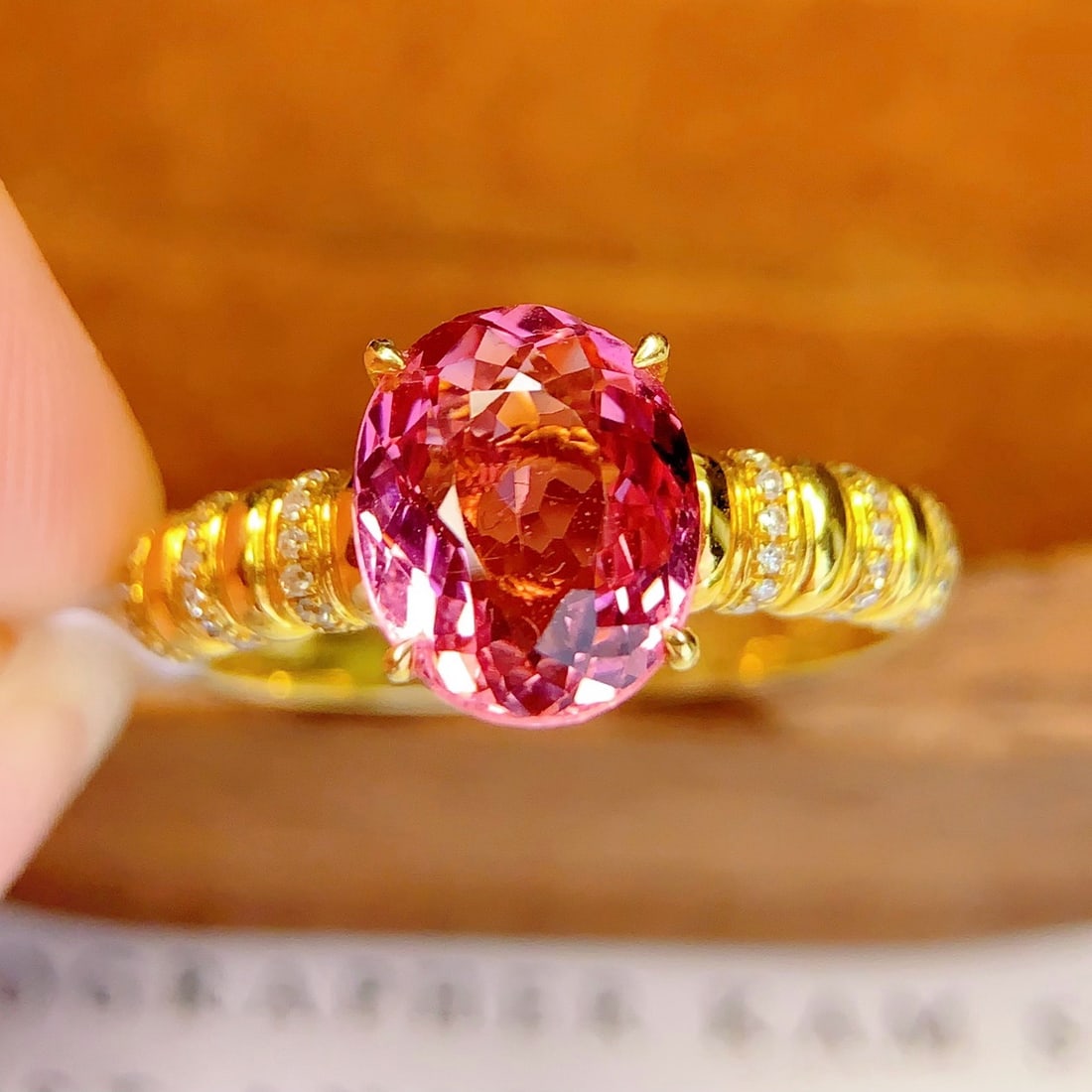 14k Gold 2.4 Ct Natural Tourmaline & Diamond Ring - 3