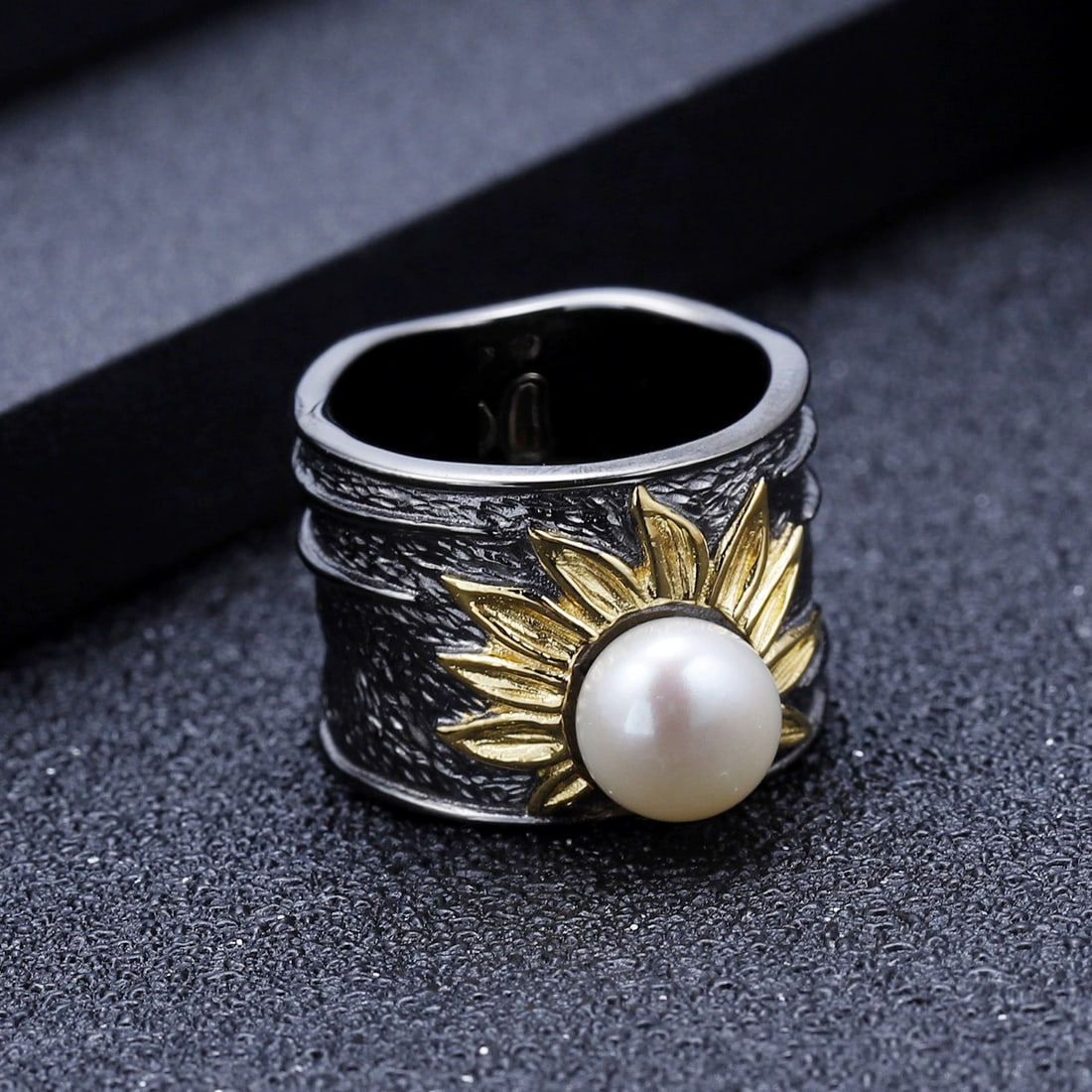 925 Sterling Silver Natural Fresh-water Pearl Ring - 2