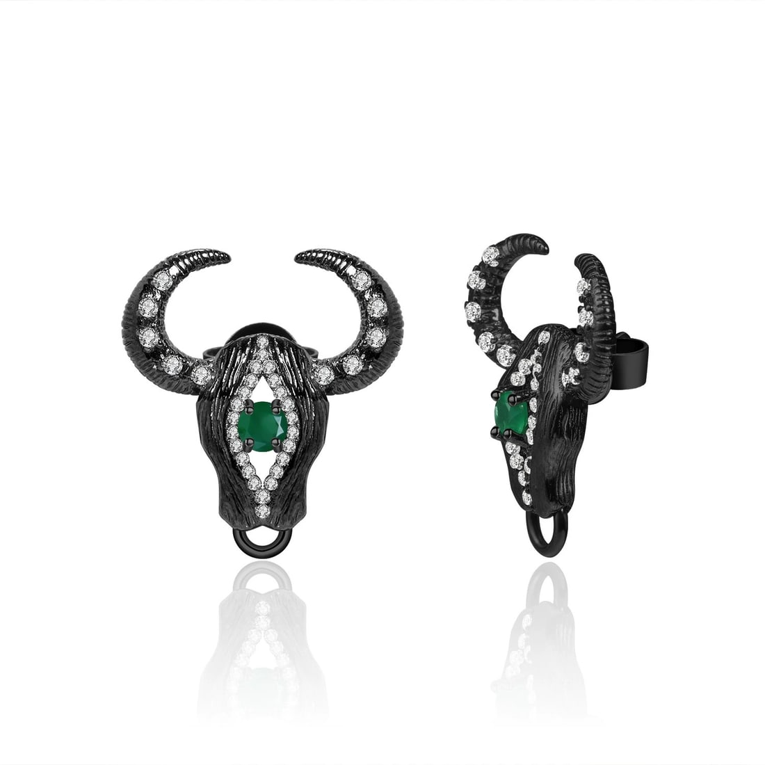 925 Sterling Silver Natural Agate & Cubic Zirconia Earrings: Ref:260821113 // gold content:925 sterling silver // main gemstone:agate // shape:round // carat weight: // color:green // treatment:natural // cut grade:g // // adjacent gemstone 2 : cubic zirconia