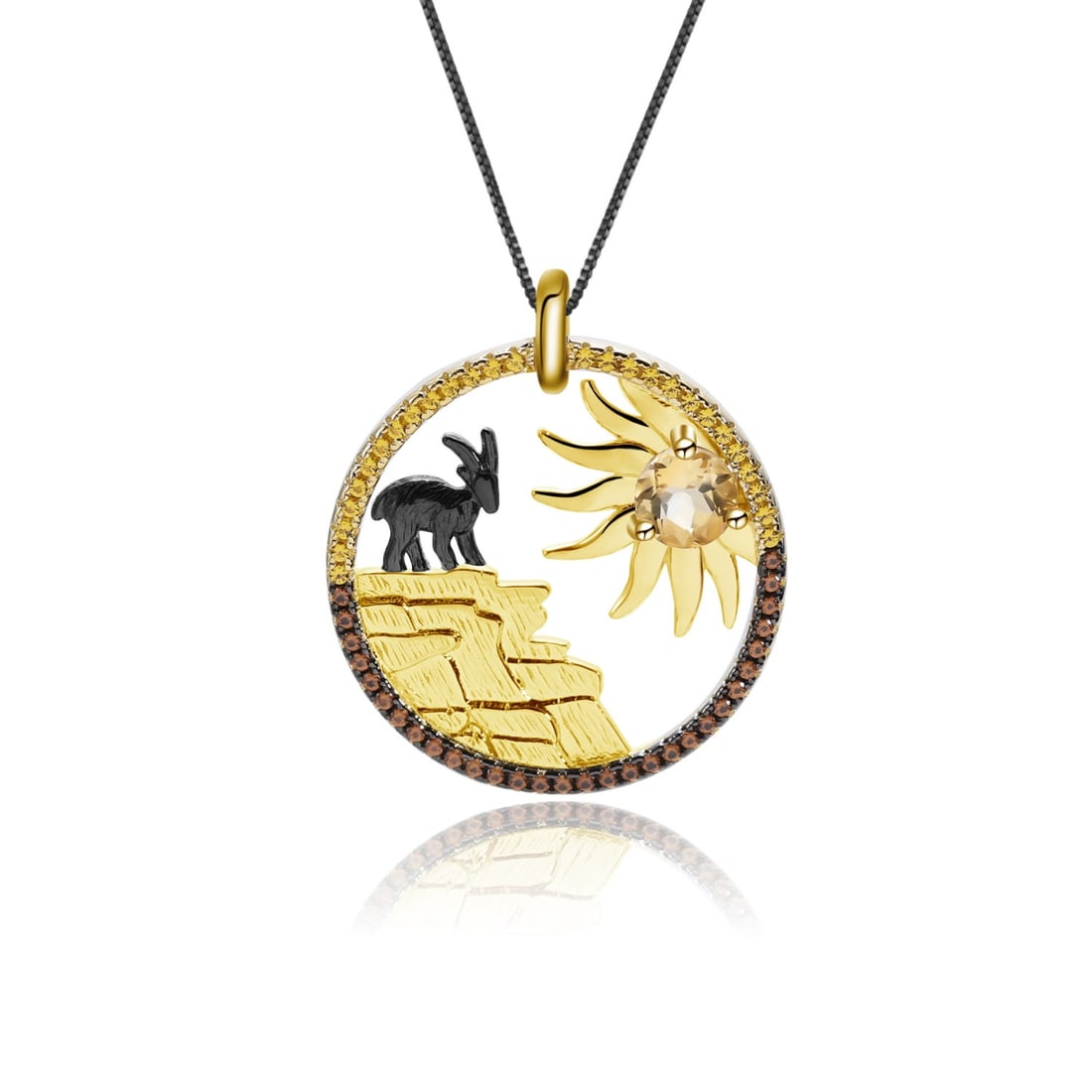 925 Sterling Silver Natural Citrine Necklace: Ref:260821132 // gold content:925 sterling silver // main gemstone:citrine // shape:round // carat weight: // color:yellow // treatment:natural // cut grade:g // Condition: New High Estimate: 530 Low