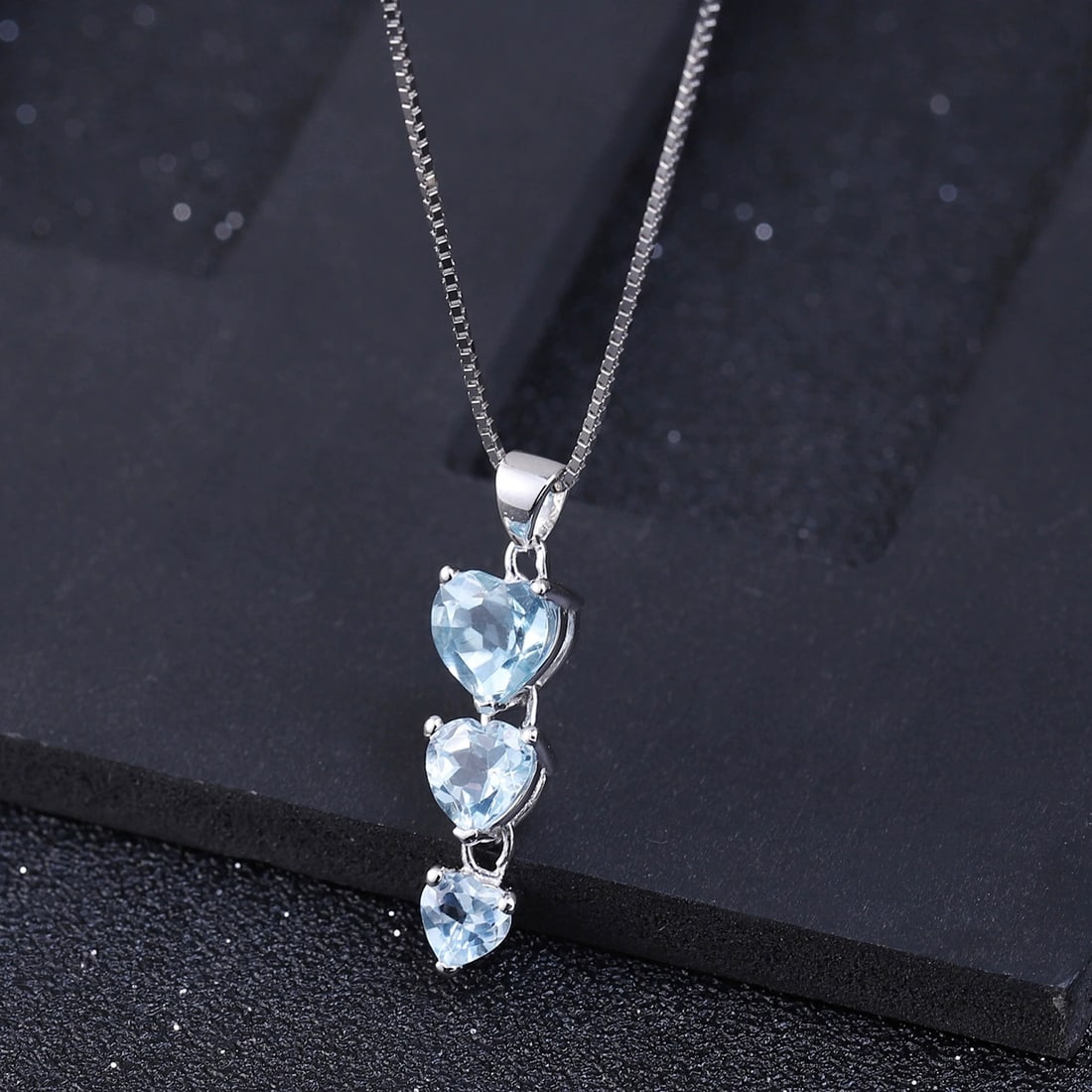 925 Sterling Silver Natural Topaz & Topaz Jewelry Set - 3