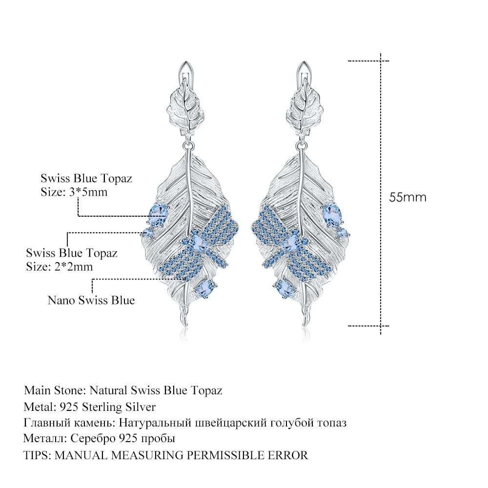 925 Sterling Silver Natural Topaz & Topaz Jewelry Set - 3