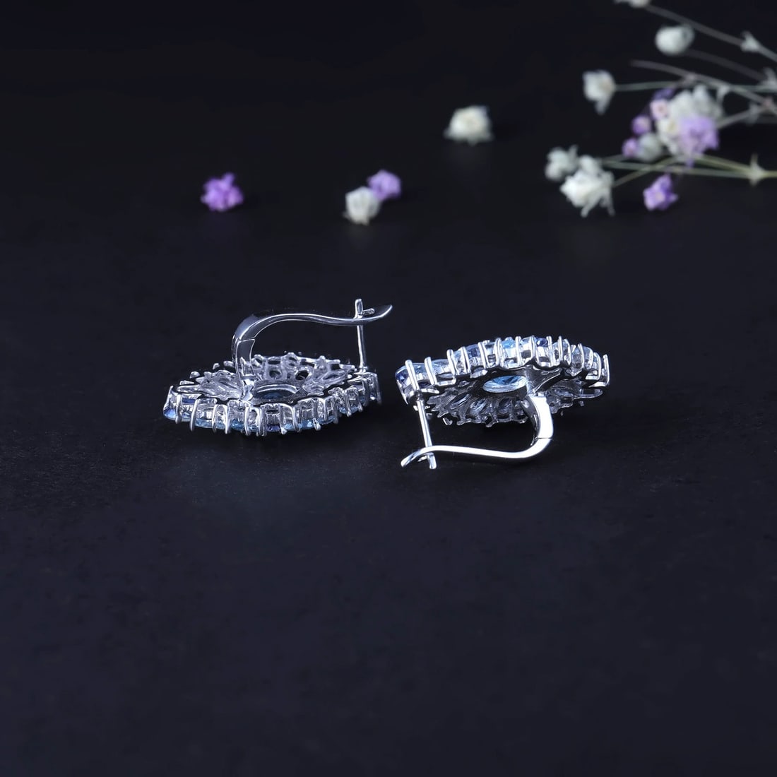 925 Sterling Silver Natural Topaz & Mystic Quartz Earrings - 3