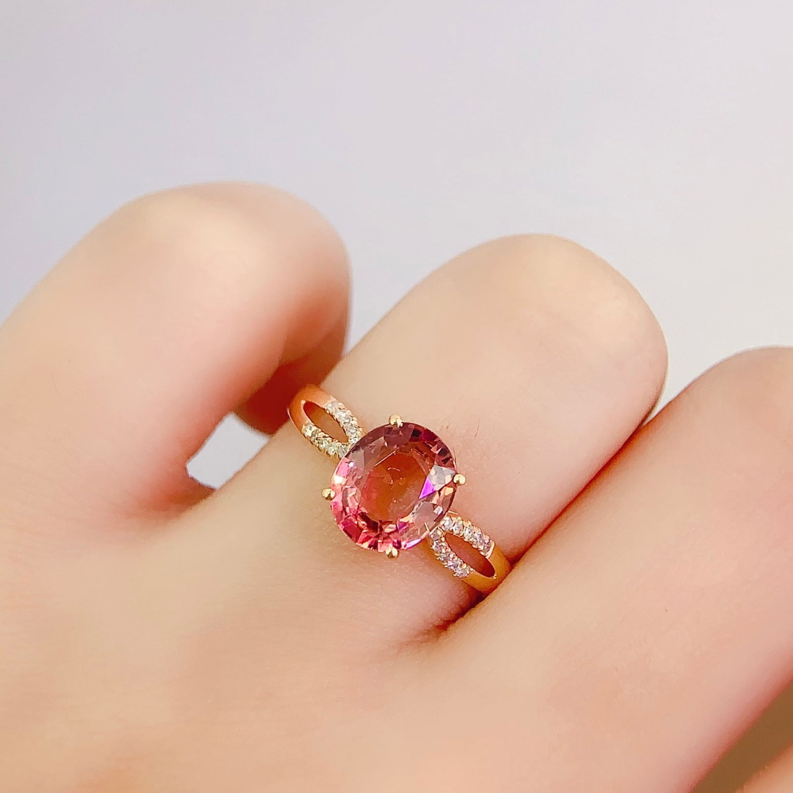 14k Gold 2.2 Ct Natural Tourmaline & Diamond Ring - 6