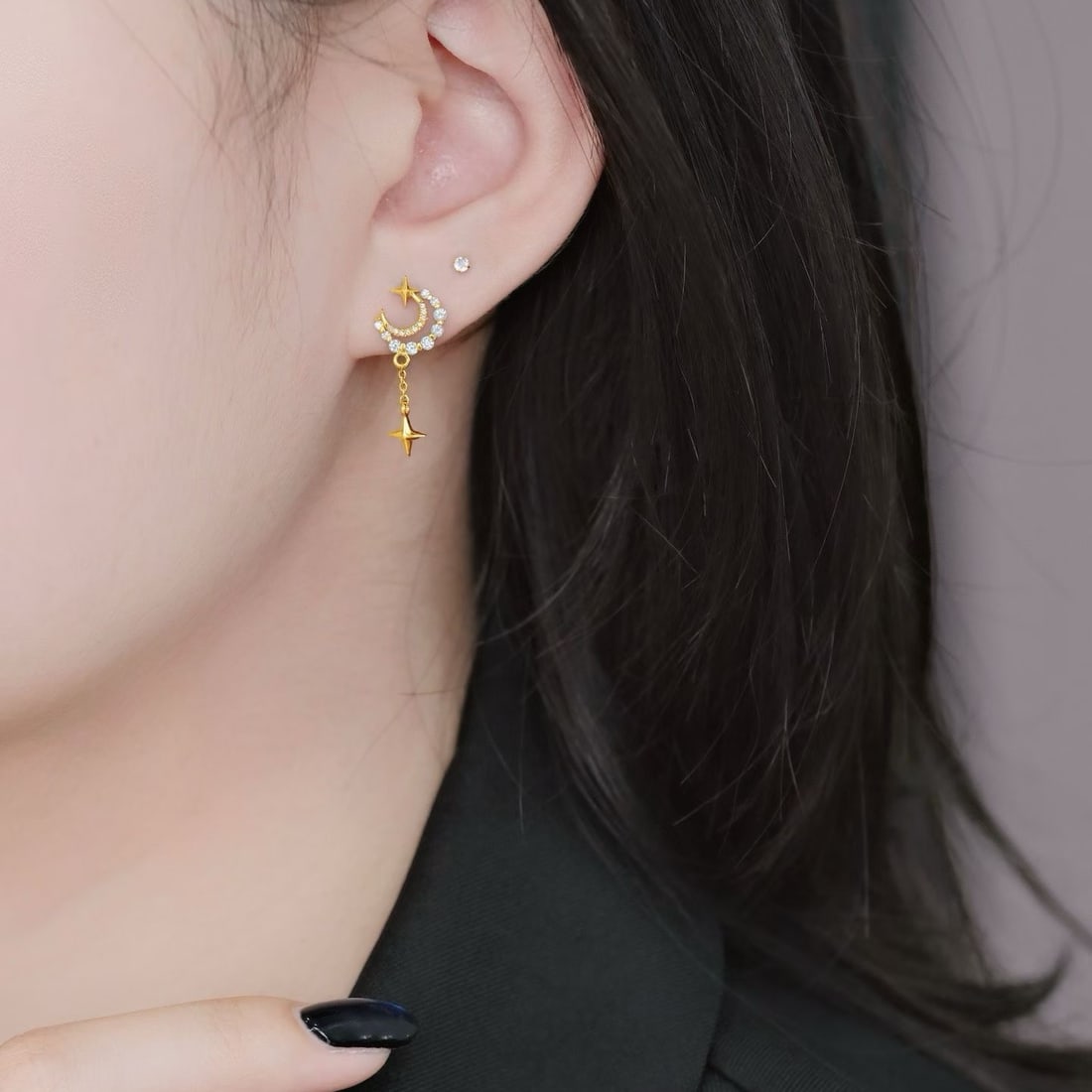 14k Gold 0.5 Ct Natural H Diamond Earrings - 5