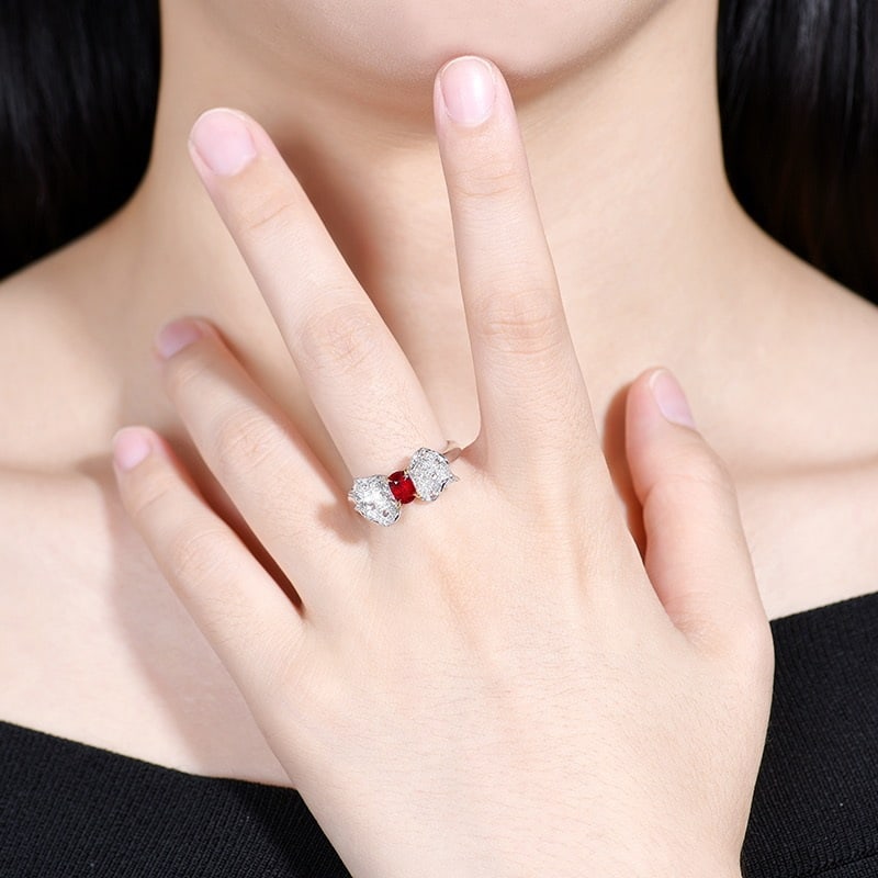 14k Gold 1.02 Ctw Natural Ruby & Diamond Ring - 7