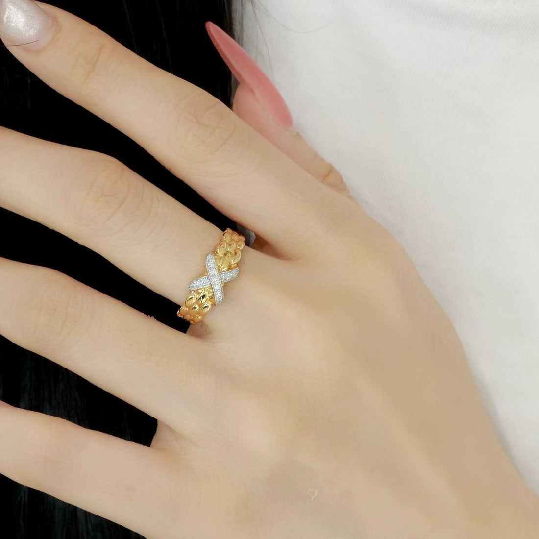 14k Gold 0.12 Ct Natural H Diamond Ring - 3