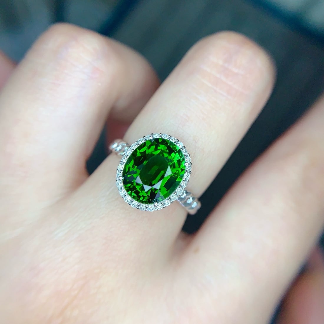 14k Gold 3.5 Ct Natural Tourmaline & Diamond Ring - 4