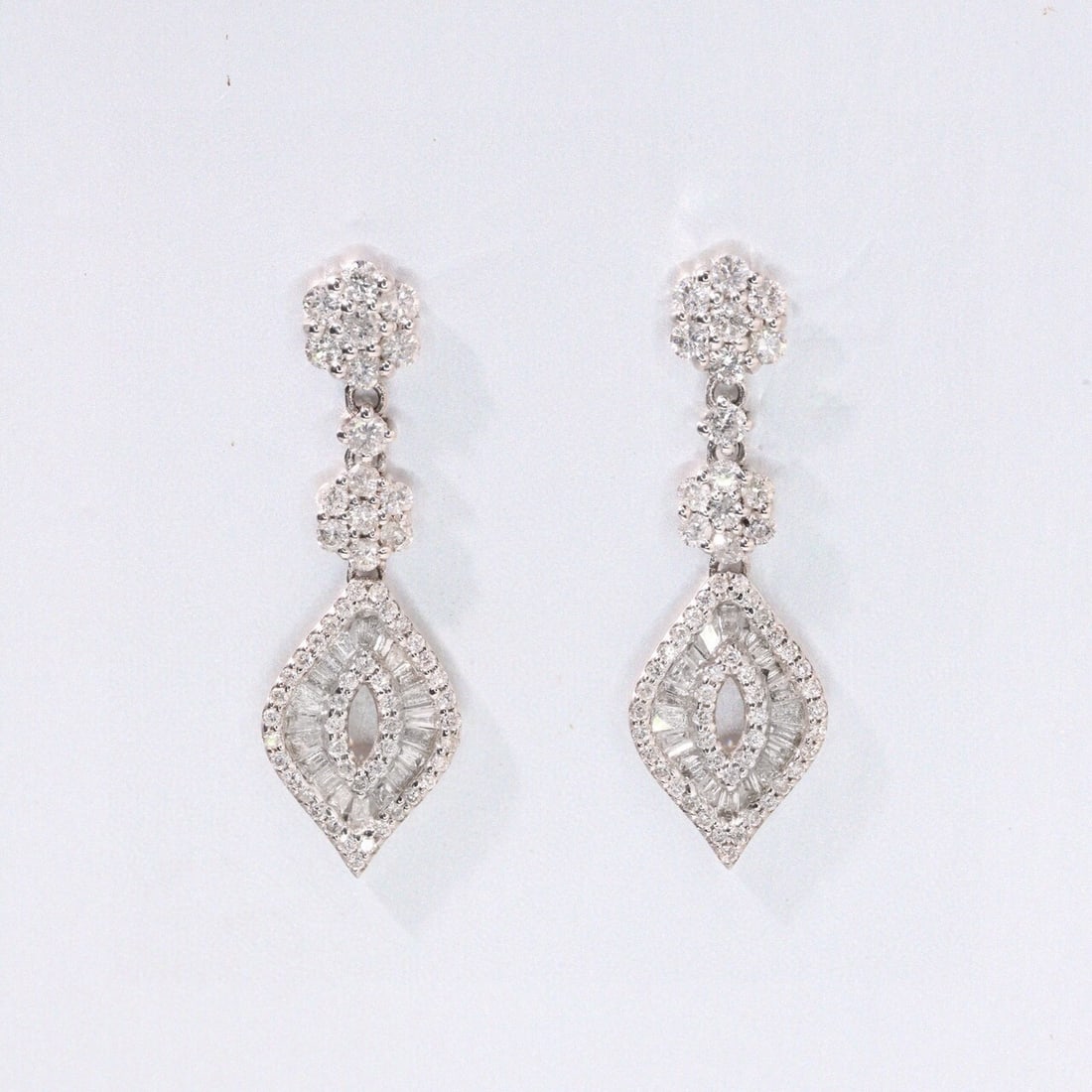 14k Gold 0.76 Ct Natural H Diamond Earrings - 4
