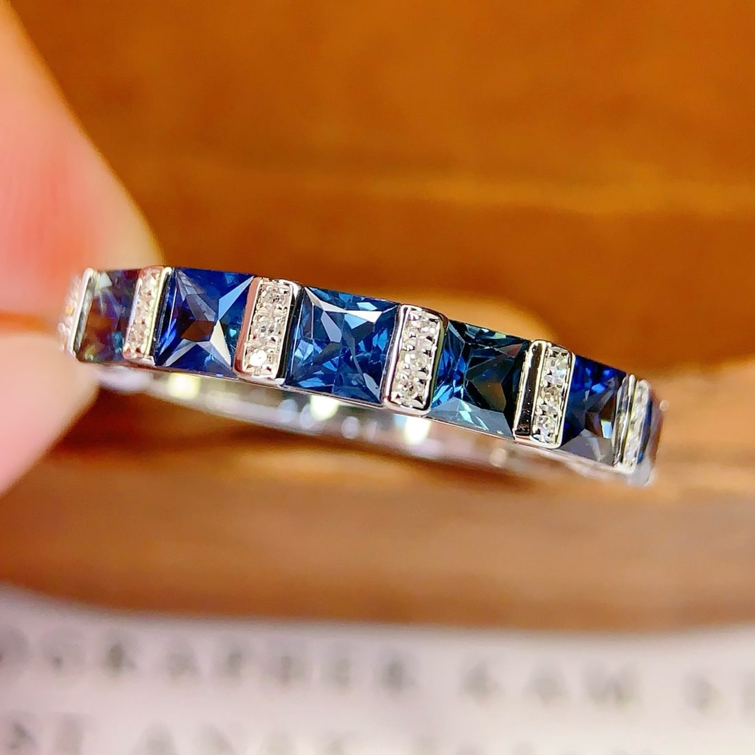 14k Gold 1.5 Ct Natural Sapphire & Diamond Ring - 6
