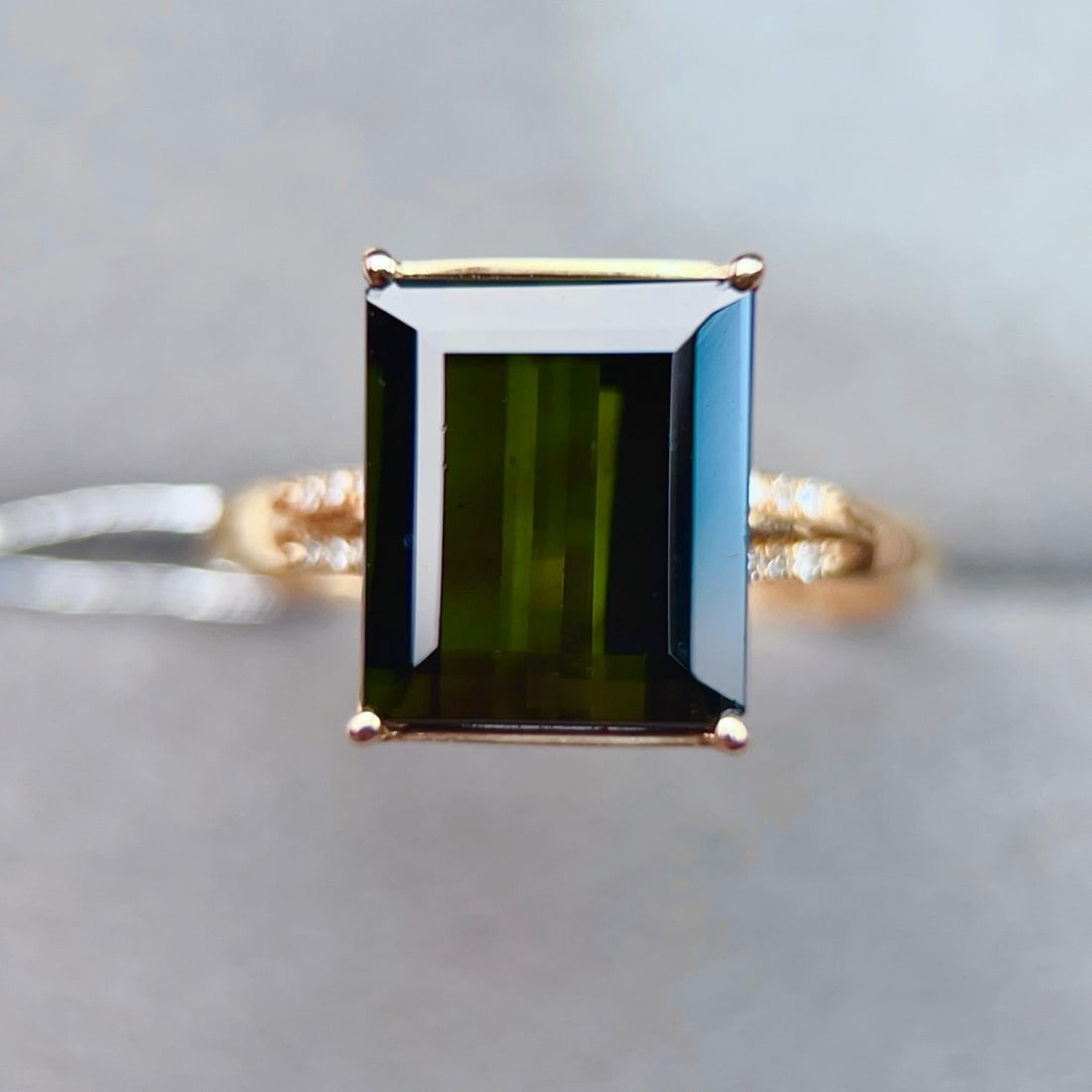 14k Gold 4.30 Ctw Natural Tourmaline & Diamond Ring - 2